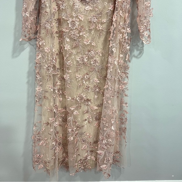 Mac Duggal Long Sleeve Lace Dress in Blush Pink - Picture 11 of 16